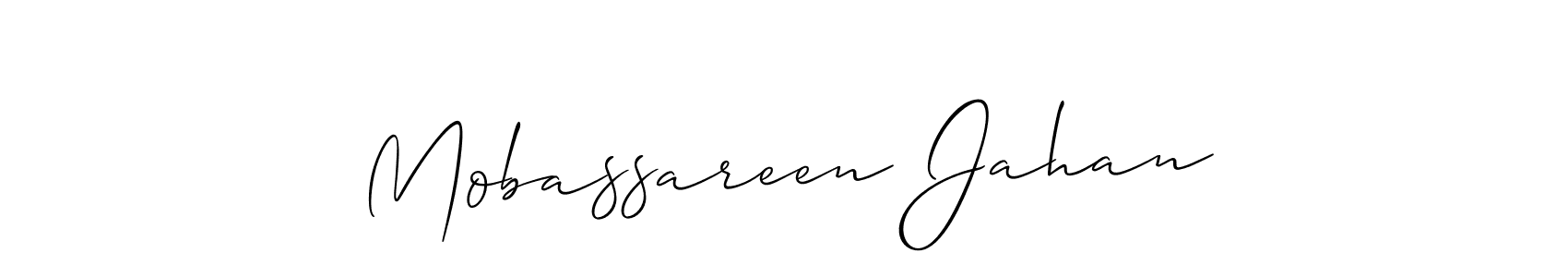 Use a signature maker to create a handwritten signature online. With this signature software, you can design (Allison_Script) your own signature for name Mobassareen Jahan. Mobassareen Jahan signature style 2 images and pictures png