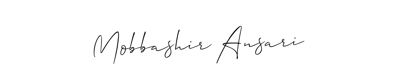 How to make Mobbashir Ansari name signature. Use Allison_Script style for creating short signs online. This is the latest handwritten sign. Mobbashir Ansari signature style 2 images and pictures png