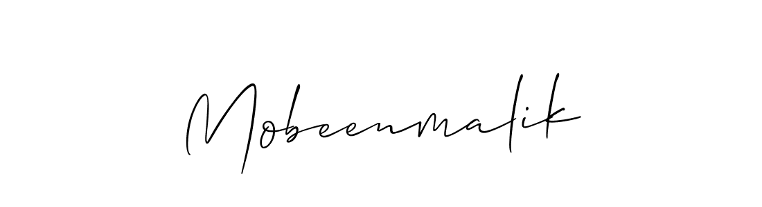 Allison_Script is a professional signature style that is perfect for those who want to add a touch of class to their signature. It is also a great choice for those who want to make their signature more unique. Get Mobeenmalik name to fancy signature for free. Mobeenmalik signature style 2 images and pictures png