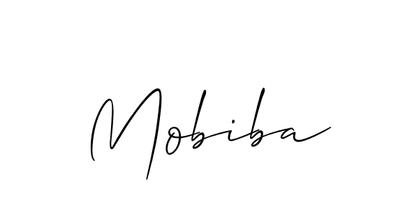 Make a beautiful signature design for name Mobiba. With this signature (Allison_Script) style, you can create a handwritten signature for free. Mobiba signature style 2 images and pictures png