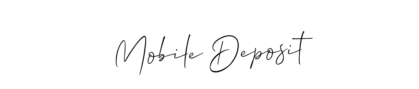 Make a beautiful signature design for name Mobile Deposit. With this signature (Allison_Script) style, you can create a handwritten signature for free. Mobile Deposit signature style 2 images and pictures png
