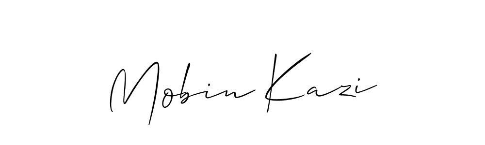 Use a signature maker to create a handwritten signature online. With this signature software, you can design (Allison_Script) your own signature for name Mobin Kazi. Mobin Kazi signature style 2 images and pictures png