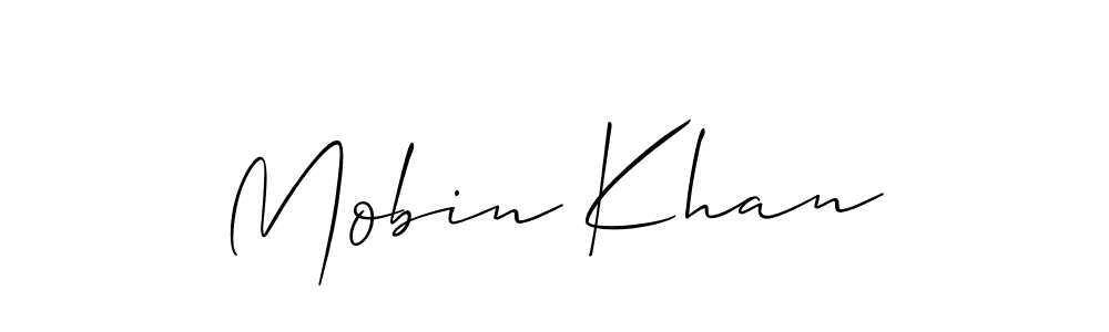 Create a beautiful signature design for name Mobin Khan. With this signature (Allison_Script) fonts, you can make a handwritten signature for free. Mobin Khan signature style 2 images and pictures png