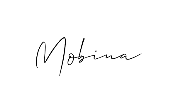 Also we have Mobina name is the best signature style. Create professional handwritten signature collection using Allison_Script autograph style. Mobina signature style 2 images and pictures png