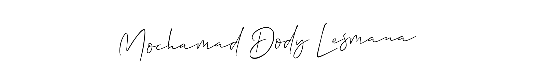 Also we have Mochamad Dody Lesmana name is the best signature style. Create professional handwritten signature collection using Allison_Script autograph style. Mochamad Dody Lesmana signature style 2 images and pictures png