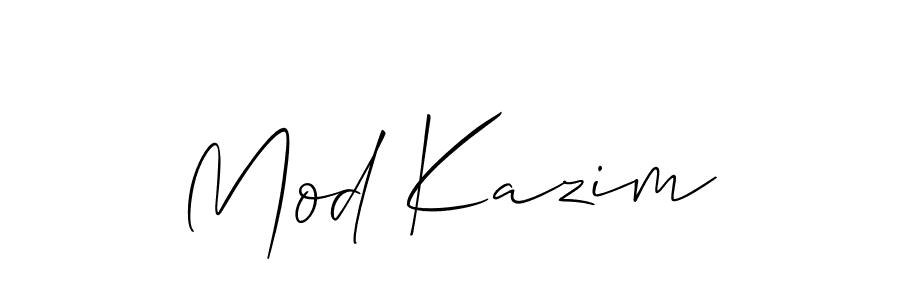 Create a beautiful signature design for name Mod Kazim. With this signature (Allison_Script) fonts, you can make a handwritten signature for free. Mod Kazim signature style 2 images and pictures png