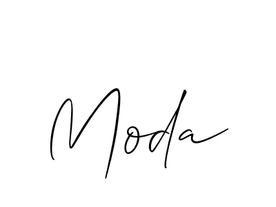 Make a beautiful signature design for name Moda. With this signature (Allison_Script) style, you can create a handwritten signature for free. Moda signature style 2 images and pictures png