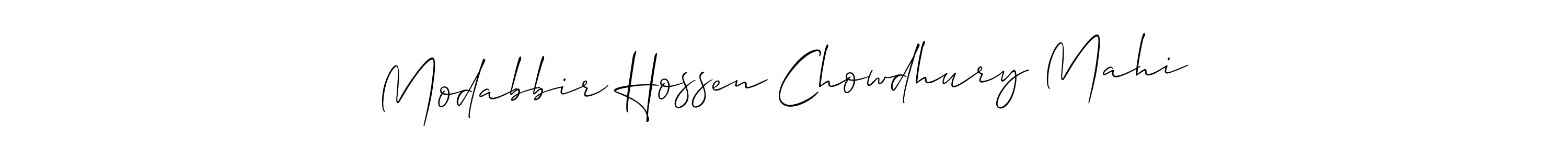 Also we have Modabbir Hossen Chowdhury Mahi name is the best signature style. Create professional handwritten signature collection using Allison_Script autograph style. Modabbir Hossen Chowdhury Mahi signature style 2 images and pictures png