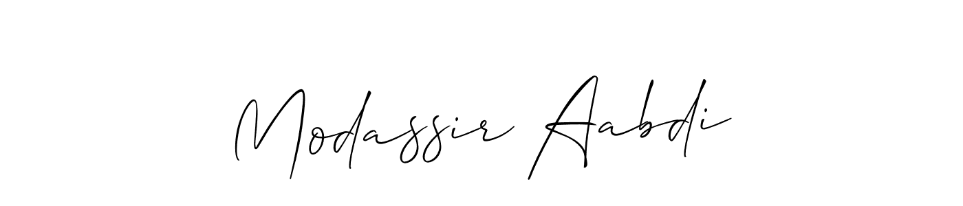 Design your own signature with our free online signature maker. With this signature software, you can create a handwritten (Allison_Script) signature for name Modassir Aabdi. Modassir Aabdi signature style 2 images and pictures png