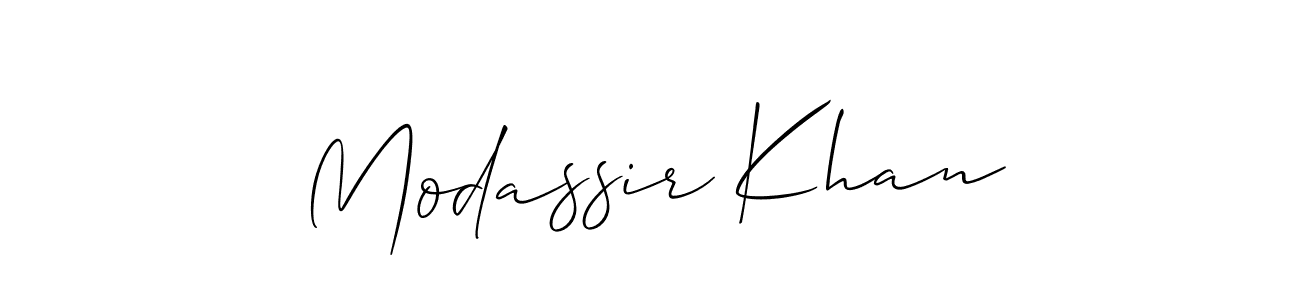 Design your own signature with our free online signature maker. With this signature software, you can create a handwritten (Allison_Script) signature for name Modassir Khan. Modassir Khan signature style 2 images and pictures png