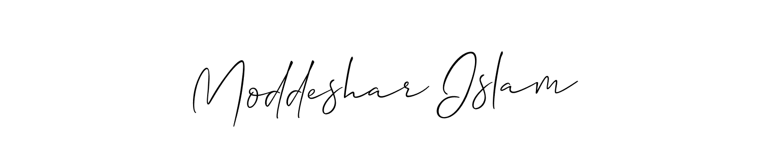 Also You can easily find your signature by using the search form. We will create Moddeshar Islam name handwritten signature images for you free of cost using Allison_Script sign style. Moddeshar Islam signature style 2 images and pictures png