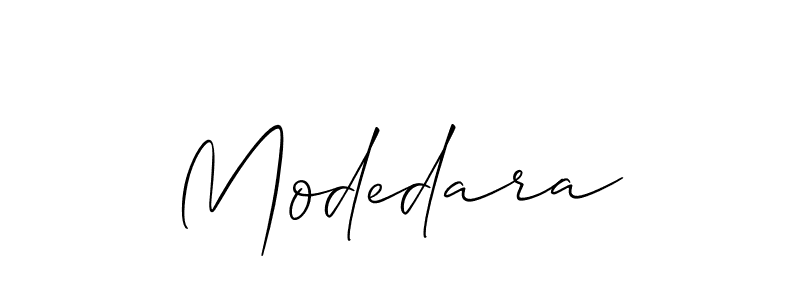 Design your own signature with our free online signature maker. With this signature software, you can create a handwritten (Allison_Script) signature for name Modedara. Modedara signature style 2 images and pictures png