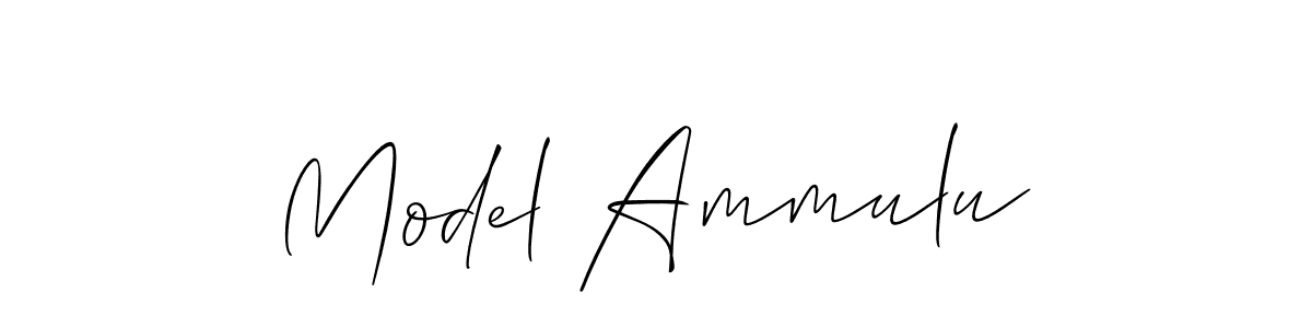 Also we have Model Ammulu name is the best signature style. Create professional handwritten signature collection using Allison_Script autograph style. Model Ammulu signature style 2 images and pictures png