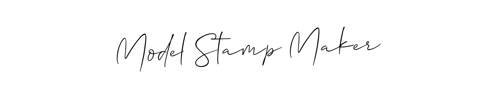 The best way (Allison_Script) to make a short signature is to pick only two or three words in your name. The name Model Stamp Maker include a total of six letters. For converting this name. Model Stamp Maker signature style 2 images and pictures png