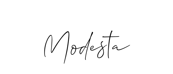 Design your own signature with our free online signature maker. With this signature software, you can create a handwritten (Allison_Script) signature for name Modesta. Modesta signature style 2 images and pictures png