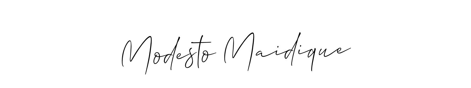 Allison_Script is a professional signature style that is perfect for those who want to add a touch of class to their signature. It is also a great choice for those who want to make their signature more unique. Get Modesto Maidique name to fancy signature for free. Modesto Maidique signature style 2 images and pictures png