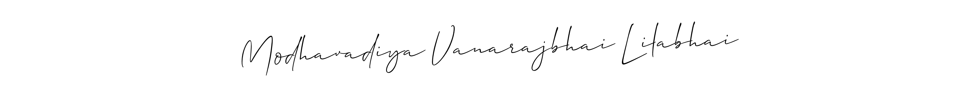 This is the best signature style for the Modhavadiya Vanarajbhai Lilabhai name. Also you like these signature font (Allison_Script). Mix name signature. Modhavadiya Vanarajbhai Lilabhai signature style 2 images and pictures png
