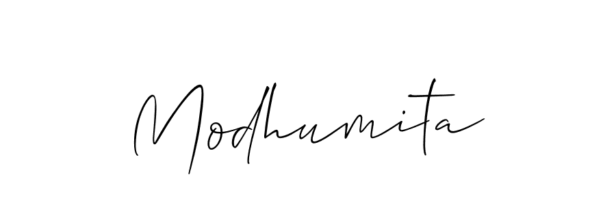 Design your own signature with our free online signature maker. With this signature software, you can create a handwritten (Allison_Script) signature for name Modhumita. Modhumita signature style 2 images and pictures png