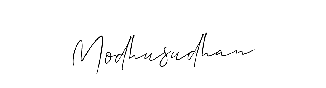 Modhusudhan stylish signature style. Best Handwritten Sign (Allison_Script) for my name. Handwritten Signature Collection Ideas for my name Modhusudhan. Modhusudhan signature style 2 images and pictures png