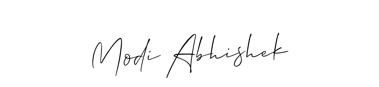 The best way (Allison_Script) to make a short signature is to pick only two or three words in your name. The name Modi Abhishek include a total of six letters. For converting this name. Modi Abhishek signature style 2 images and pictures png