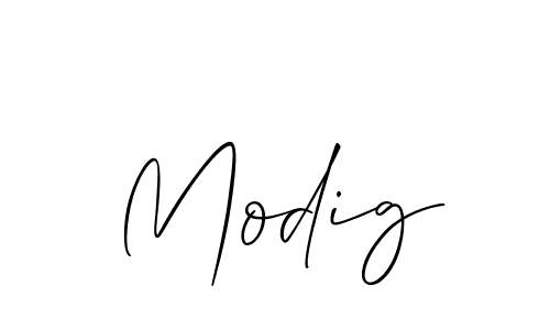 How to make Modig signature? Allison_Script is a professional autograph style. Create handwritten signature for Modig name. Modig signature style 2 images and pictures png