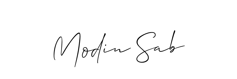 Make a beautiful signature design for name Modin Sab. With this signature (Allison_Script) style, you can create a handwritten signature for free. Modin Sab signature style 2 images and pictures png