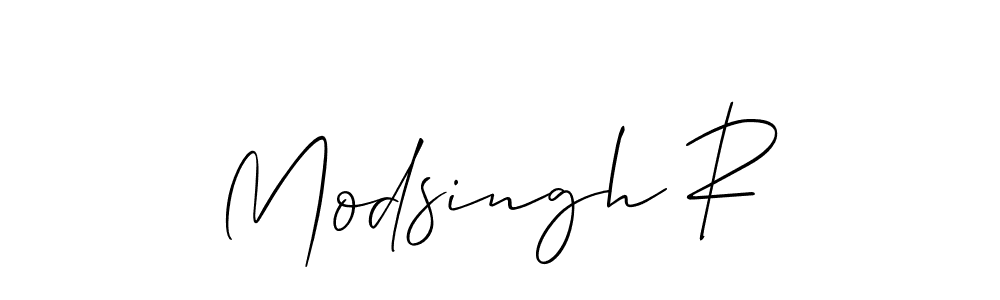 The best way (Allison_Script) to make a short signature is to pick only two or three words in your name. The name Modsingh R include a total of six letters. For converting this name. Modsingh R signature style 2 images and pictures png