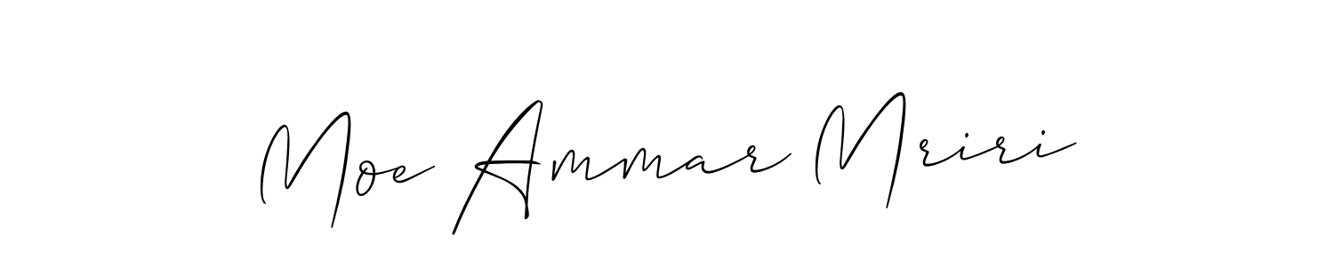 Make a short Moe Ammar Mriri signature style. Manage your documents anywhere anytime using Allison_Script. Create and add eSignatures, submit forms, share and send files easily. Moe Ammar Mriri signature style 2 images and pictures png