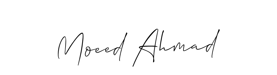 Also You can easily find your signature by using the search form. We will create Moeed Ahmad name handwritten signature images for you free of cost using Allison_Script sign style. Moeed Ahmad signature style 2 images and pictures png