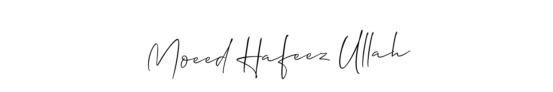 Use a signature maker to create a handwritten signature online. With this signature software, you can design (Allison_Script) your own signature for name Moeed Hafeez Ullah. Moeed Hafeez Ullah signature style 2 images and pictures png