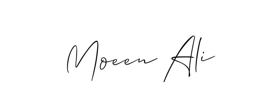 Use a signature maker to create a handwritten signature online. With this signature software, you can design (Allison_Script) your own signature for name Moeen Ali. Moeen Ali signature style 2 images and pictures png