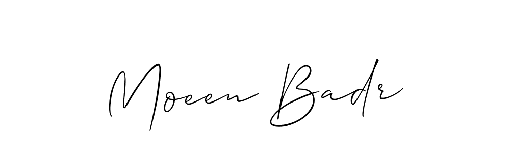 Design your own signature with our free online signature maker. With this signature software, you can create a handwritten (Allison_Script) signature for name Moeen Badr. Moeen Badr signature style 2 images and pictures png