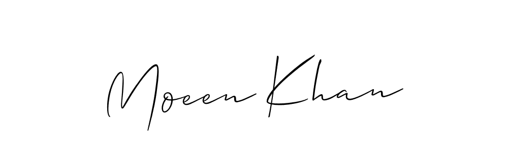 Make a beautiful signature design for name Moeen Khan. With this signature (Allison_Script) style, you can create a handwritten signature for free. Moeen Khan signature style 2 images and pictures png