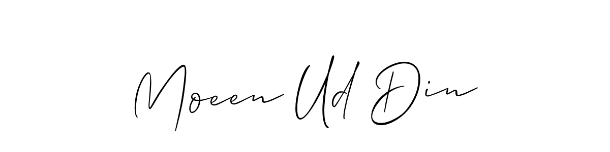 Use a signature maker to create a handwritten signature online. With this signature software, you can design (Allison_Script) your own signature for name Moeen Ud Din. Moeen Ud Din signature style 2 images and pictures png
