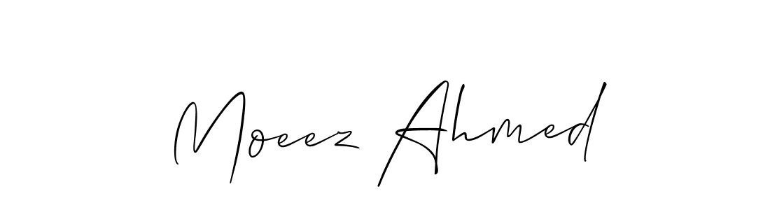 Also we have Moeez Ahmed name is the best signature style. Create professional handwritten signature collection using Allison_Script autograph style. Moeez Ahmed signature style 2 images and pictures png