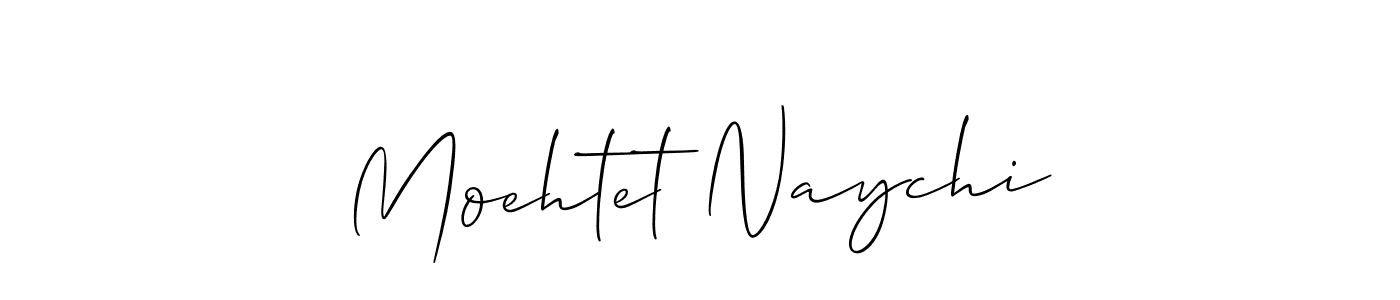 The best way (Allison_Script) to make a short signature is to pick only two or three words in your name. The name Moehtet Naychi include a total of six letters. For converting this name. Moehtet Naychi signature style 2 images and pictures png