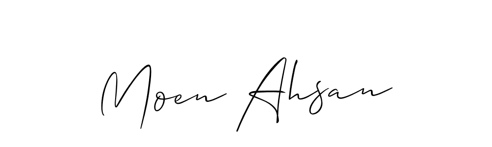 Similarly Allison_Script is the best handwritten signature design. Signature creator online .You can use it as an online autograph creator for name Moen Ahsan. Moen Ahsan signature style 2 images and pictures png