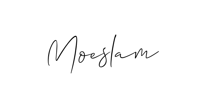 How to make Moeslam signature? Allison_Script is a professional autograph style. Create handwritten signature for Moeslam name. Moeslam signature style 2 images and pictures png