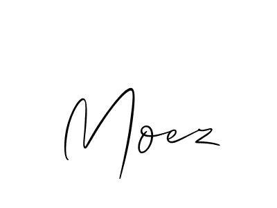 Make a beautiful signature design for name Moez. With this signature (Allison_Script) style, you can create a handwritten signature for free. Moez signature style 2 images and pictures png