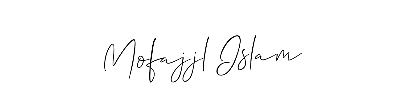 Create a beautiful signature design for name Mofajjl Islam. With this signature (Allison_Script) fonts, you can make a handwritten signature for free. Mofajjl Islam signature style 2 images and pictures png