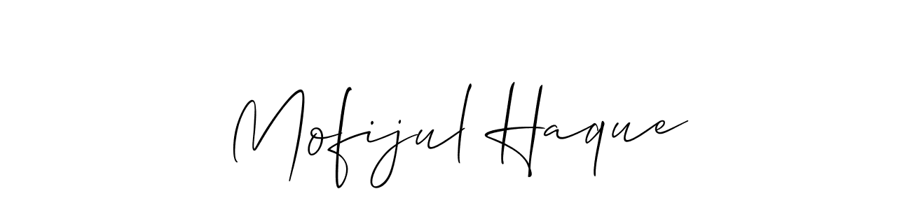 Use a signature maker to create a handwritten signature online. With this signature software, you can design (Allison_Script) your own signature for name Mofijul Haque. Mofijul Haque signature style 2 images and pictures png