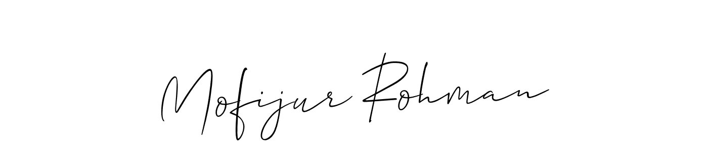 Make a short Mofijur Rohman signature style. Manage your documents anywhere anytime using Allison_Script. Create and add eSignatures, submit forms, share and send files easily. Mofijur Rohman signature style 2 images and pictures png