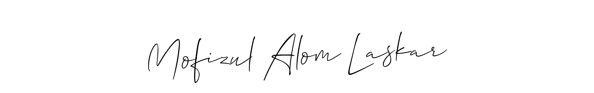 Create a beautiful signature design for name Mofizul Alom Laskar. With this signature (Allison_Script) fonts, you can make a handwritten signature for free. Mofizul Alom Laskar signature style 2 images and pictures png