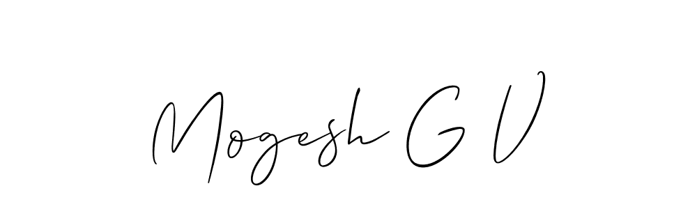 Design your own signature with our free online signature maker. With this signature software, you can create a handwritten (Allison_Script) signature for name Mogesh G V. Mogesh G V signature style 2 images and pictures png