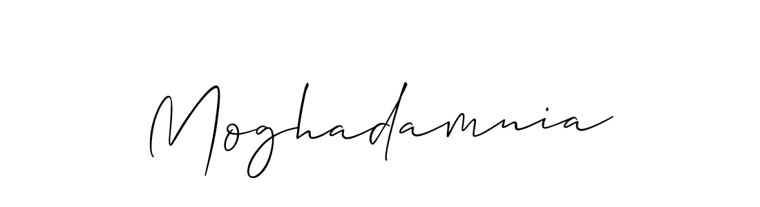 Also we have Moghadamnia name is the best signature style. Create professional handwritten signature collection using Allison_Script autograph style. Moghadamnia signature style 2 images and pictures png