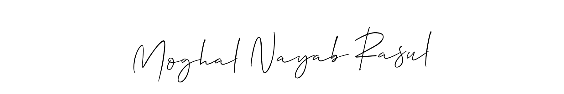 if you are searching for the best signature style for your name Moghal Nayab Rasul. so please give up your signature search. here we have designed multiple signature styles  using Allison_Script. Moghal Nayab Rasul signature style 2 images and pictures png