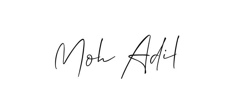 if you are searching for the best signature style for your name Moh Adil. so please give up your signature search. here we have designed multiple signature styles  using Allison_Script. Moh Adil signature style 2 images and pictures png