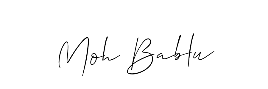 How to make Moh Bablu name signature. Use Allison_Script style for creating short signs online. This is the latest handwritten sign. Moh Bablu signature style 2 images and pictures png