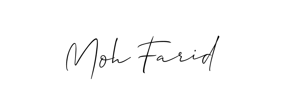 if you are searching for the best signature style for your name Moh Farid. so please give up your signature search. here we have designed multiple signature styles  using Allison_Script. Moh Farid signature style 2 images and pictures png