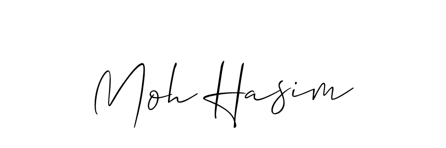 How to make Moh Hasim name signature. Use Allison_Script style for creating short signs online. This is the latest handwritten sign. Moh Hasim signature style 2 images and pictures png